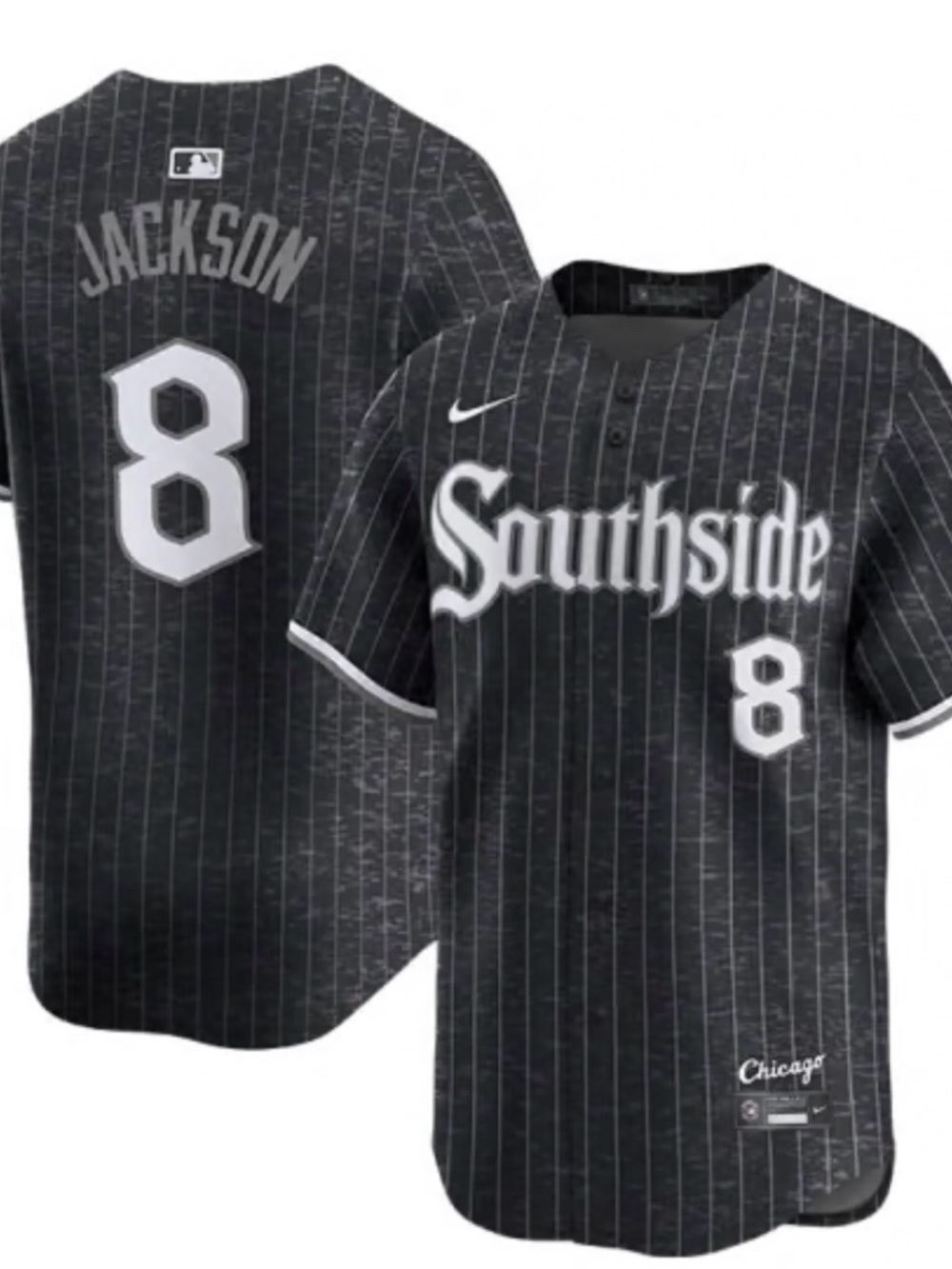 BO JACKSON NIKE CHICAGO WHITE SOX MENS BLACK  BASEBALL JERSEY